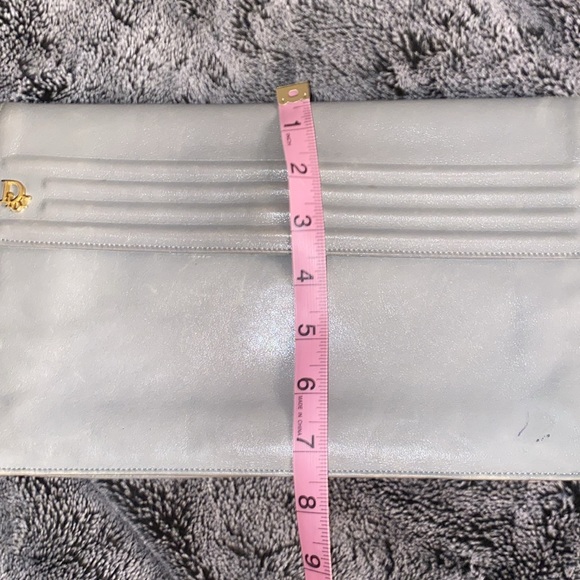 Vintage Christian Dior Soft Leather Clutch Handbag w/ outside & inside pockets. - Picture 13 of 16